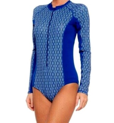 🌞CABANA LIFE LONG SLEEVE 1PC BLUE PALMS SWIM PADDLE SUIT