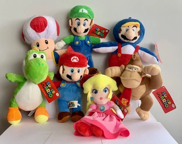 Novo Super Mario Luigi Princesa Peach Yoshi DK Boneca de Pelúcia Brinquedo de Bicho de Pelúcia 10" - Imagem 2 de 4