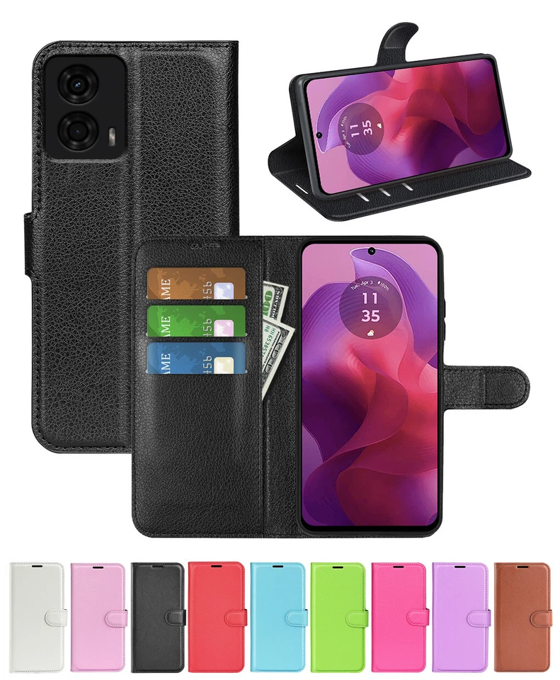 Leather Flip Bling Rhinestone Diamond Wallet Case for iPhone 14 13 15 16 Pro Max - Image 2 of 4