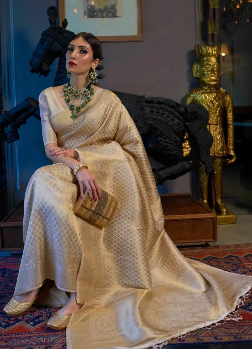 Golden party 2024 wear saree