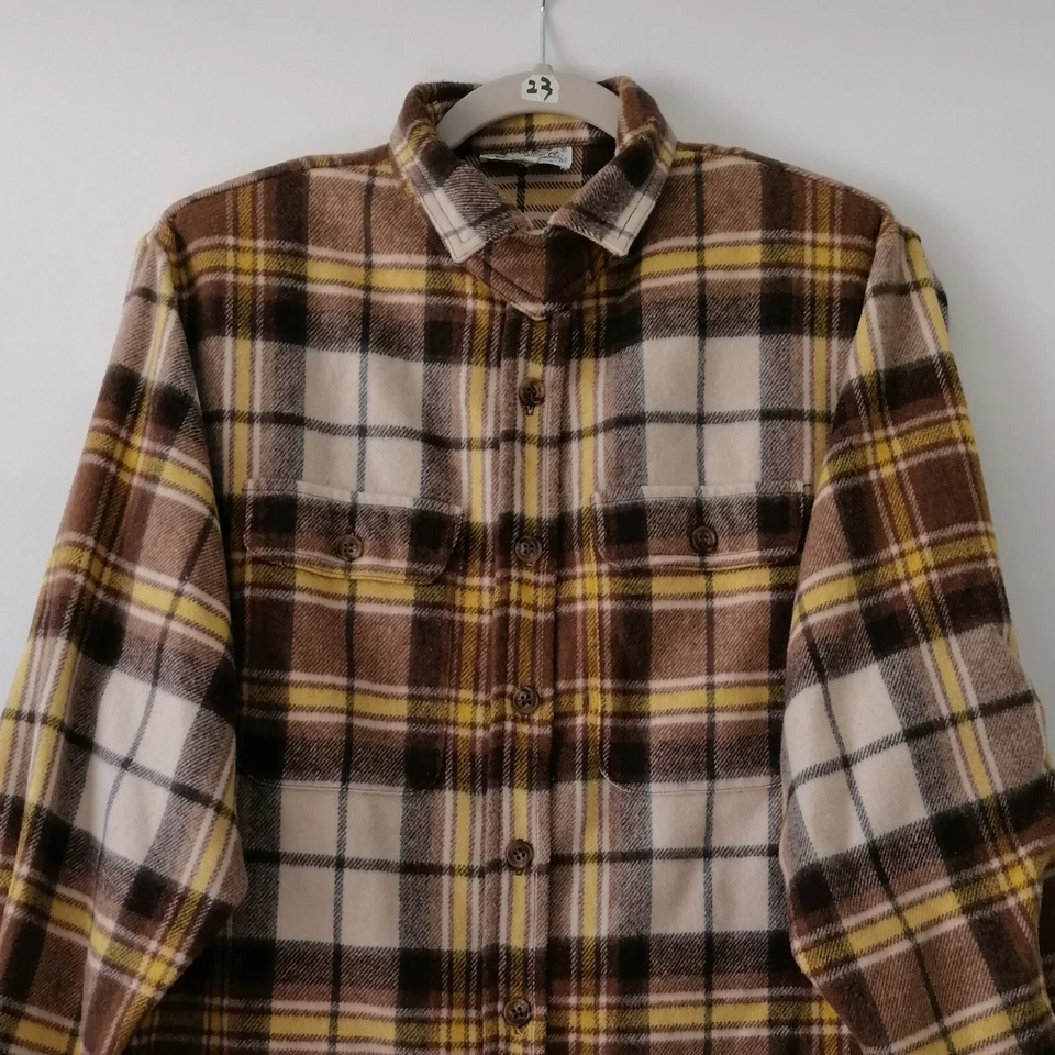 Camisa Top Villager Para Mujer Multicolor A Cuadros Mangas Largas Sarga Abotonada Talla 10 Foto 3 de 4