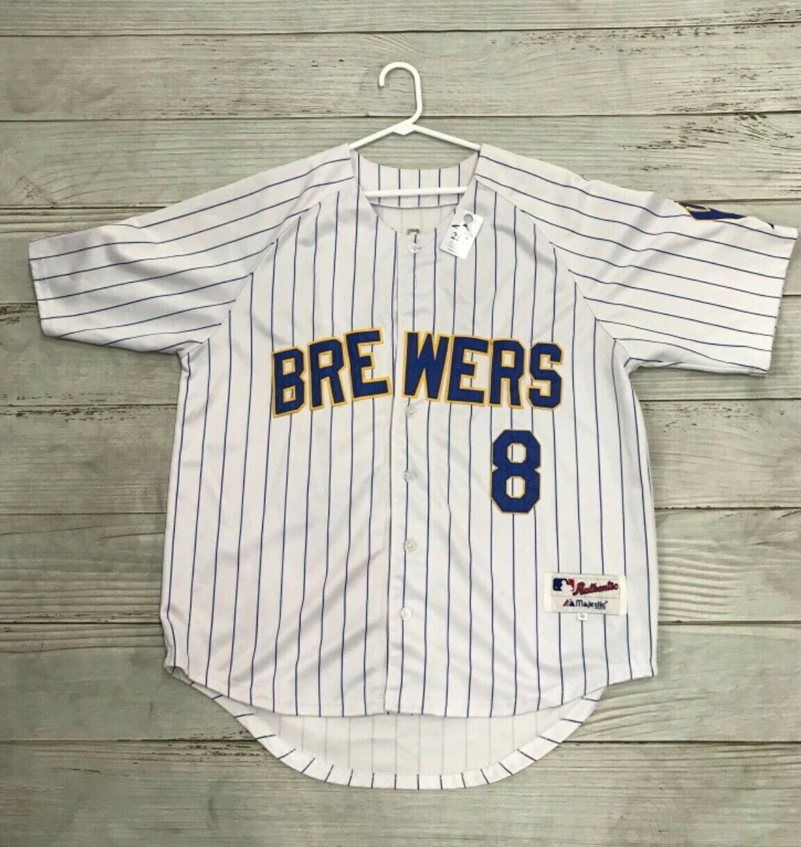 Majestic MLB Milwaukee Brewers #8 Ryan Braun’s Button up Jersey Size 50