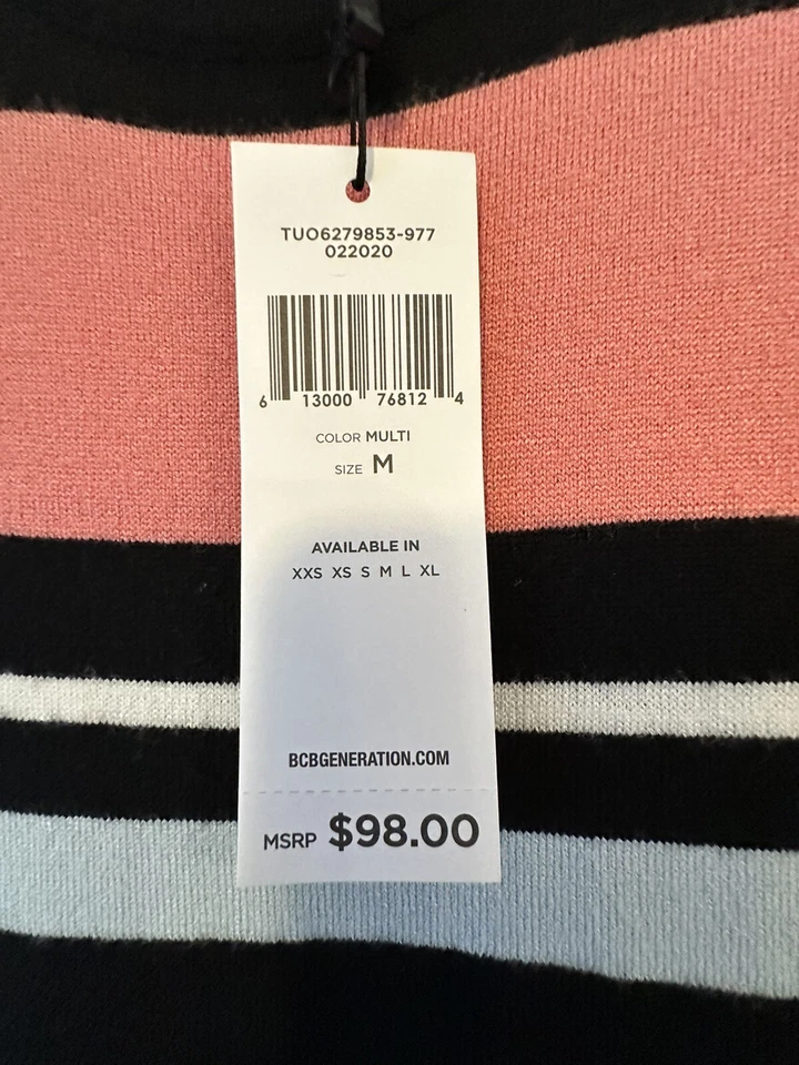 Maxi Vestido BCBG Generation Mediano Bloque Rayas Nuevo Con Etiquetas Foto 4 de 4