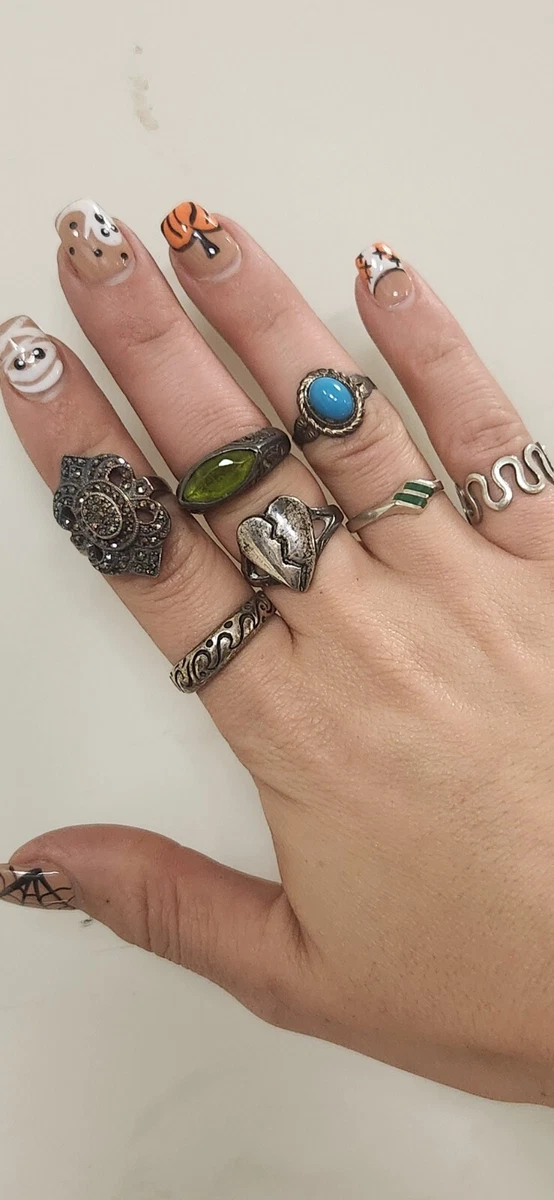 Antique silver store rings ebay