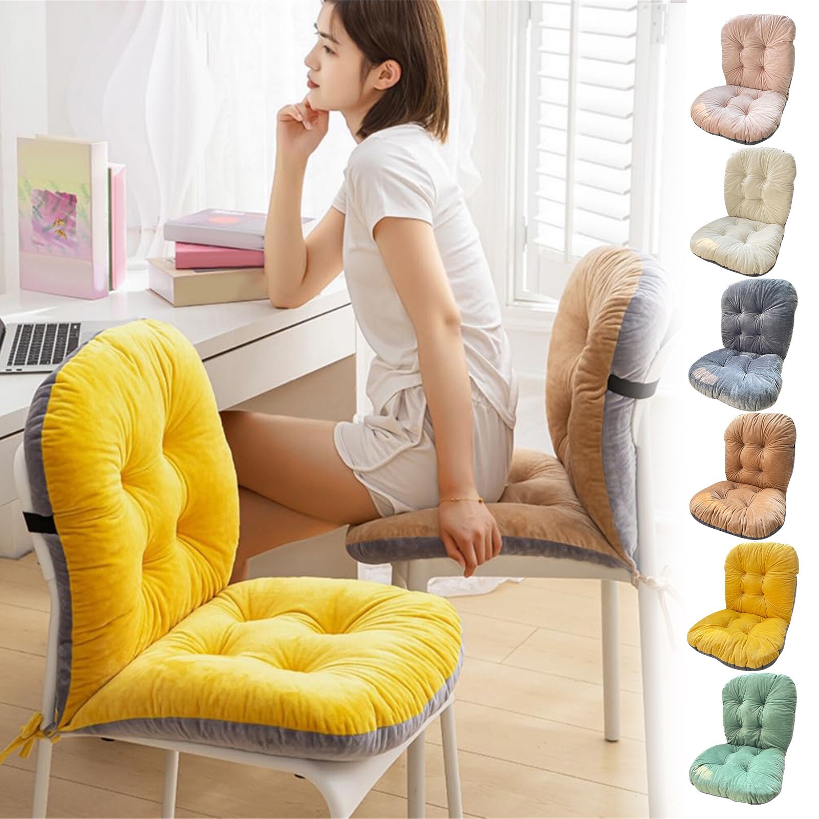 Chair Cushion Plush Soft Seat Cushion With Removable Cover High Back Chair US