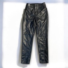Express Skinny Super Hi Rise Black Faux Leather Moto Women  s 4 Pants EUC