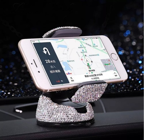 Soporte Universal de teléfono móvil para coche, accesorio con diamantes de imita - Photo 4 sur 12