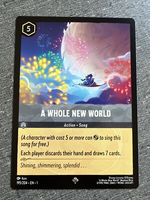 lorcana first chapter most expensive cards Disney Lorcana The First Chapter A Whole New World Super Rare 195 Non-Foil