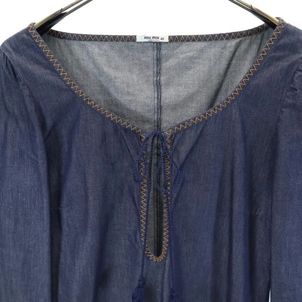 MIU MIU MIUMIU made in Italy manica lunga pezzo unico 40 sistema navy donna