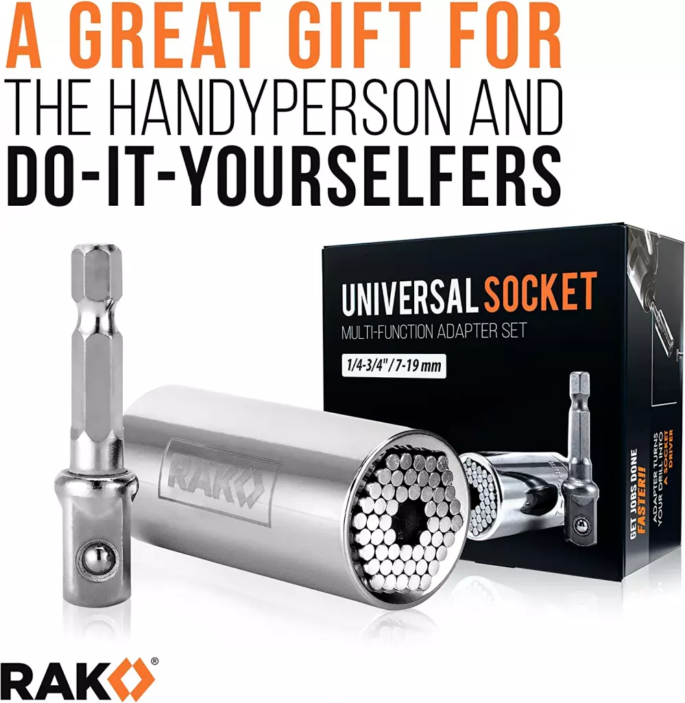 RAK Universal Socket Tool Super Set to Unscrew Any 2Pc Set Silver
