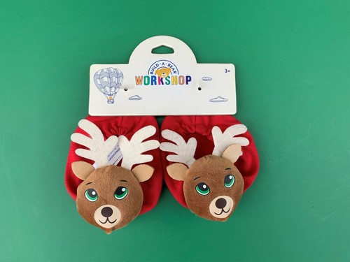 Teddy Slippers - Red Reindeer Slippers 