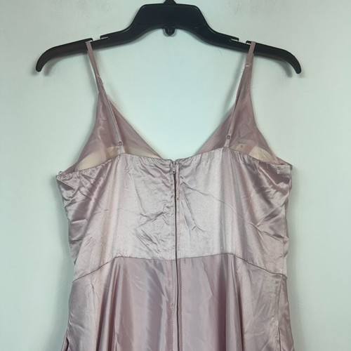 B Darlin Junior Womens 9/10 Rose Pink Satin V Neck Long Evening Dress RETAG B48 - Picture 5 of 7