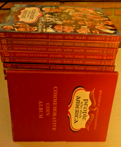 Complete Set 20 + Coin Album 1973 Pictorial Encyclopedia PEOPLE WHO MADE AMERICA - Picture 13 of 14