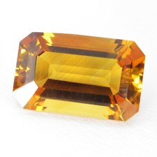 2.95Cts 100 Natural Sparkling Nice Emerald Cut Citrine 11X7mm Gem Ref VDO