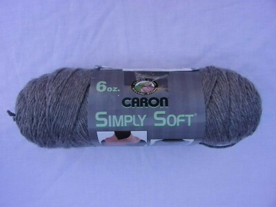 Grey Heather Simply Soft yarn 6 oz. Gray Caron acrylic 