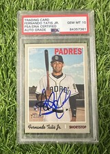 Fernando Tatis Jr. Signed 2019 Topps Heritage #517  Rookie card PSA/DNA 10 Auto