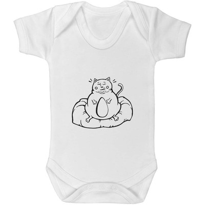 Baby wächst / Bodys ''Fette Katze auf Kissen'' (GR047327)
