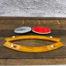 Vintage Wheel Reflector Set Curved  Spoke Mount RR-950 Amber Curve Ovoid 950