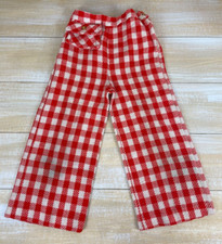 Vintage Childrens Girls 70s Red White Checkered Knit Pants Helen Lee Saks 5th Av