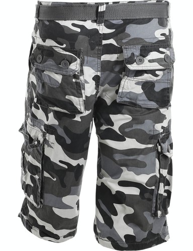 Pantaloncini cargo da uomo con cintura grandi taglie casual pantaloni da lavoro mimetici pesca estiva - Foto 44 di 44