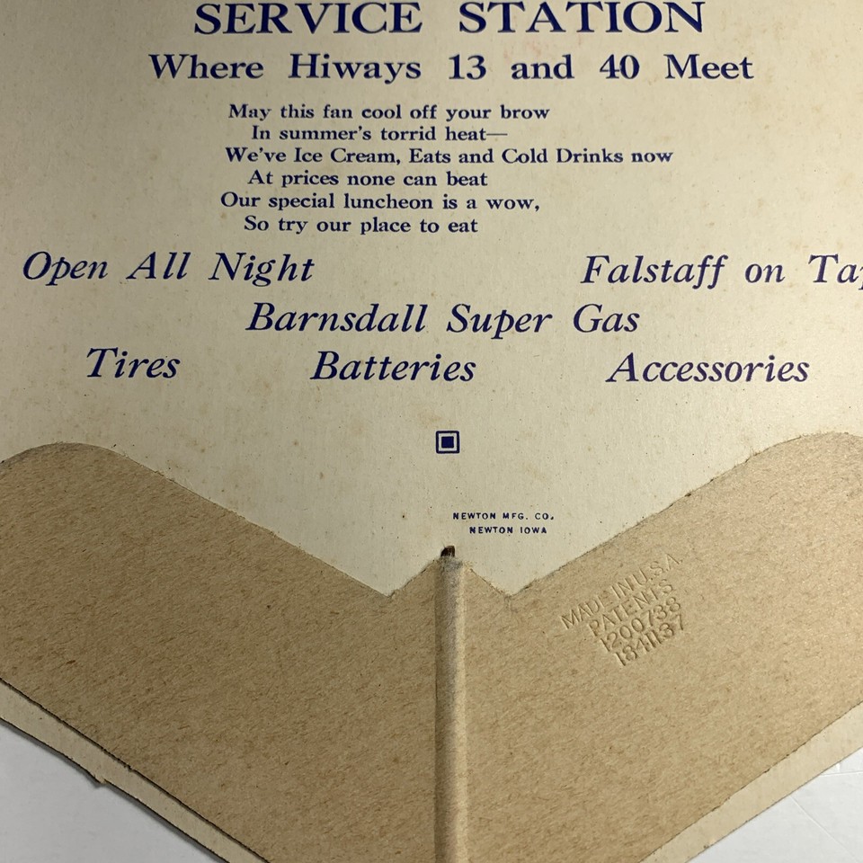 1930’s Falstaff Beer St Louis Adv Hand Fan Higginsville Missouri