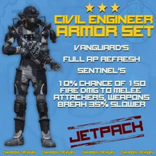 FALLOUT 76 [PC] CIVIL ENGINEER ARMOR SET VANGUARD'S AP REFRESH SENTINEL'S $