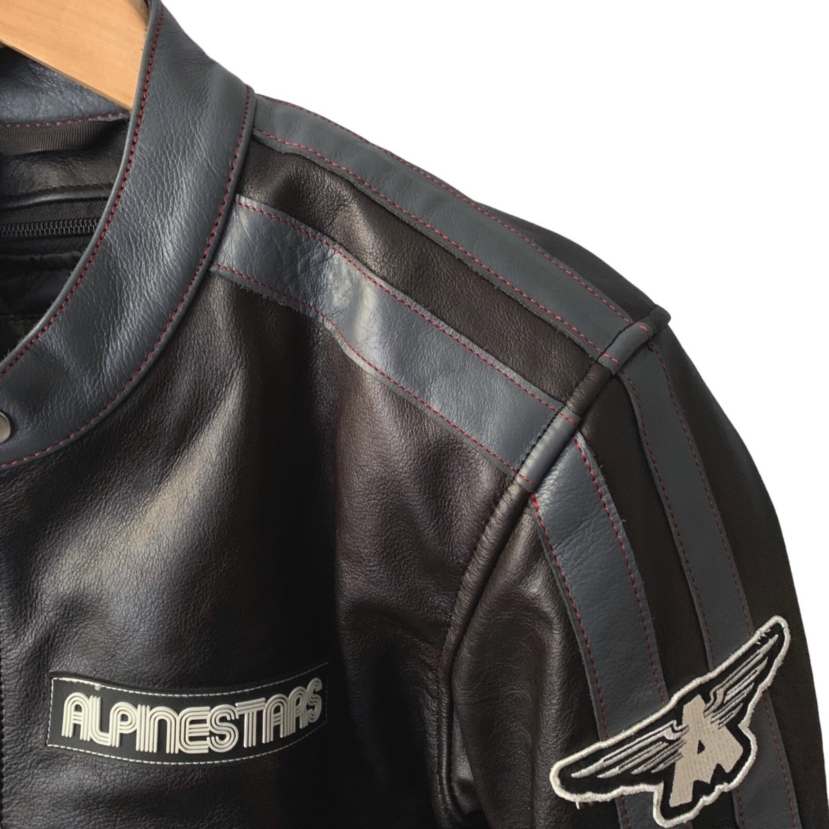 Alpinestars Velocity Leather Cafe Racer Motorcycle Jacket Size