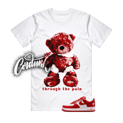 Air Force 1 Terror Squad White University Red T Shirt Match SMILE