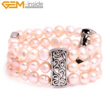 Stretchy Bracelet 8-9mm Multicolor Freshwater Pearl Beaded Jewelry Wrap Bangle
