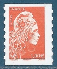 N°1600A Marianne d'Yseult 1,00€ orange Philaposte avec un A autoadhésif neuf**