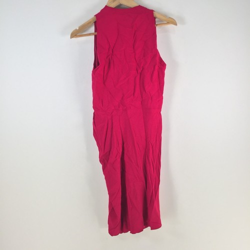 Lanvin dress womens 38 aus 8 lipstick pink sleeveless Vneck pencil 105186 - Picture 5 of 11