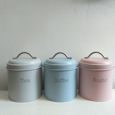 enamel tea coffee sugar canisters