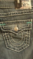 WOMEN TRUE RELIGION jeans SIZE 29,33 skinny flap natural super T ret 370