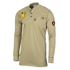 NEW Proactive FR Flame Resistant Henley Shirt SHIPS TODAY (3X-LARGE) KHAKI TAN