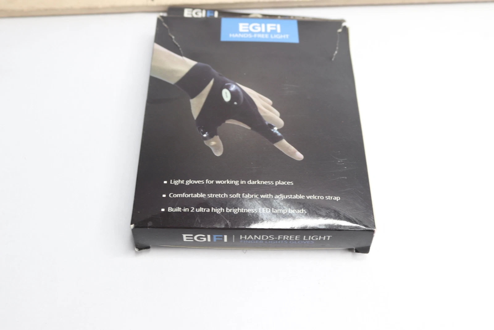 (2-Pk) Egifi LED Flashlight Gloves Cool Black Nylon 6565433