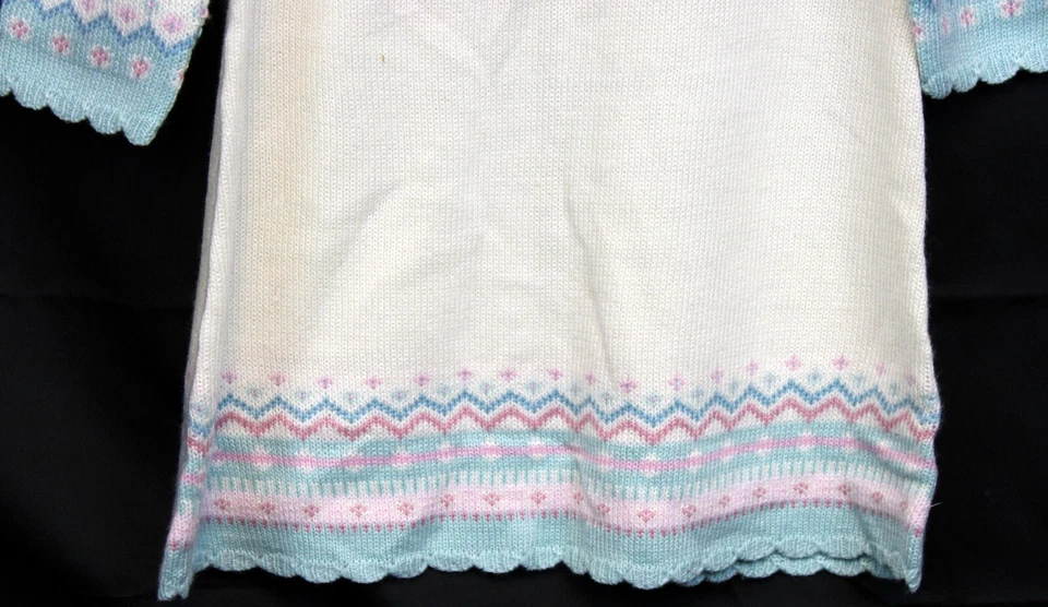 Vestido suéter Gymboree Princess Snow Drop 2006 talla 12 nuevo con etiquetas blanco tejido invierno lazo Foto 4 de 4