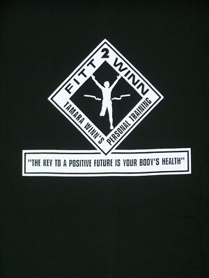 Fit To Win Shirt Adult XL Extra Large Black Graphic Positive Future Health Men's