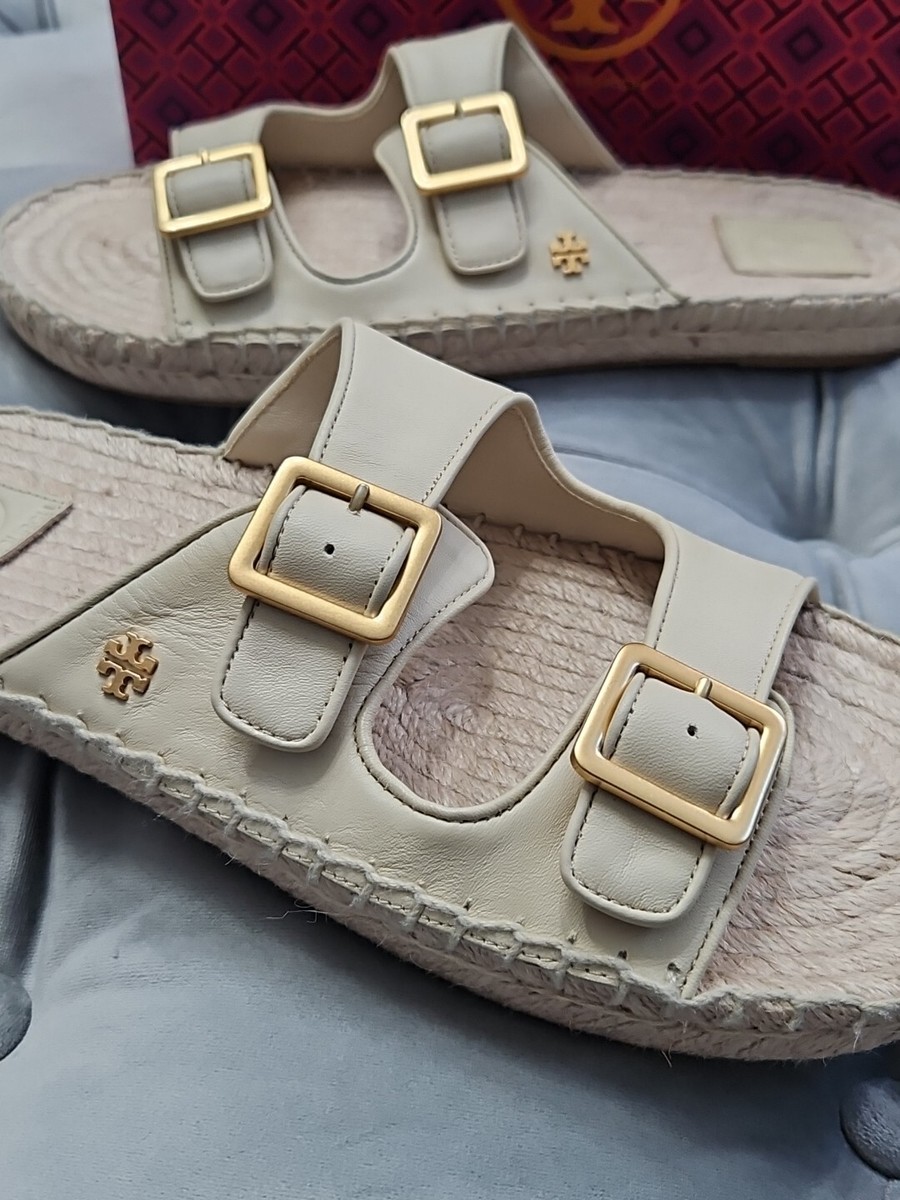 【送料&関税込】Tory Burch Espadrillas Slide Woven Double T Espadrille Slide: Women's Designer