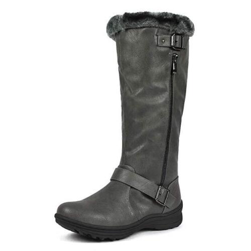 Women Winter Fully Fur Lined Zipper Slouchy Snow Knee High Boots - Picture 20 of 24