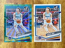 2023-24 PANINI DONRUSS BASKETBALL LAMELO BALL GREEN LASER AND BASE LOT OF 2
