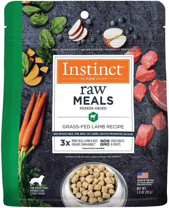 Instinct Freeze Dried Raw Meals, Natural Dry Dog Food, Grain Free - Real Beef, 3