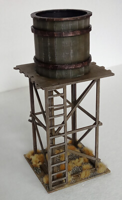 AWI ACW WILD WEST - WASSERTURM - 28mm - KOMPLETT GEBAUT & BEMALT MDF GEBÄUDE
