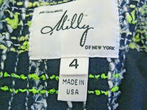 Vestido MILLY of New York Azul Marino/Verde Sin Mangas Forrado Cremallera Expuesta EE. UU. - USADO EN EXCELENTE ESTADO - Imagen 6 de 9