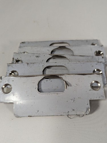 Lot of 5 Schlage 1-1/4" x 4-7/8" Latch Strike Plate 1-3/16" Lip in Satin Chrome - Picture 2 of 16