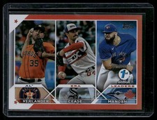 2023 Topps #311 ERA Leaders Justin Verlander Dylan Cease Manoah #/75