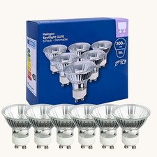 6 x GU10 Dimmable Halogen Spotlight Light Bulbs 40W 2800K Warm White 2000H