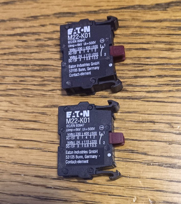 Lot of 2, Eaton M22-K01, 1NC