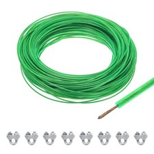 1/16 Green Vinyl Coated Wire Ropes 197ft Galvanized Steel(8PCS M3 Loop Sleeves)