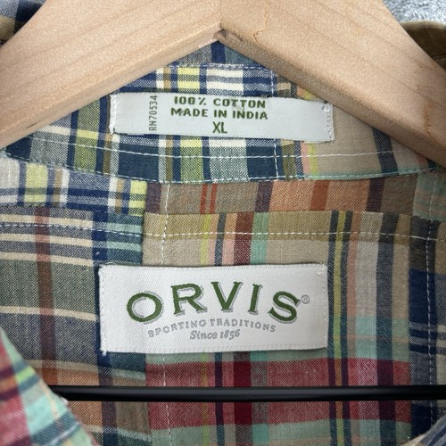 Orvis Hemd Herren XL Madras kariert Patchwork Button Down Preppy Classic Outdoor - Bild 3 von 14