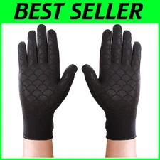Therapeutic Full Finger Gloves, Black